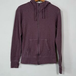 Pact Organic Cotton Plum Long-Sleeve Zip Up Hoodie, Size S